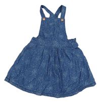 Modré riflové laclové šaty s hvězdičkami F&F