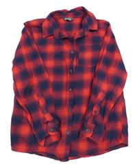 Červeno-tmavomodrá kostkovaná košile Primark