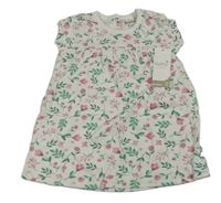 Nové - Bílé kytičkované bavlněné šaty M&Co