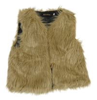 Béžová kožešinová podšitá vesta Aixirui