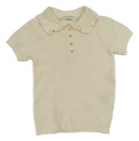 Smetanová pletená tunika s límečkem H&M