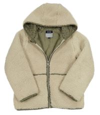 Smetanová huňatá podšitá bunda s kapucí Kiabi