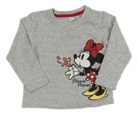 Šedé melírované triko s Minnie Disney