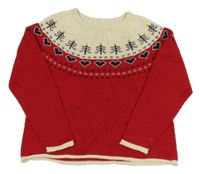 Smetsnovo-červený svetr se sedíčky 