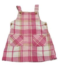 Růžovo-béžovo-bílé kostkované laclové šaty Nutmeg