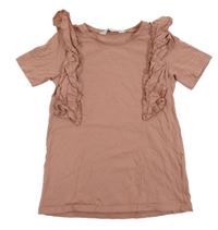 Růžové tričko s volánky H&M