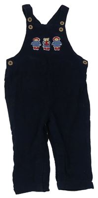 Tmavomodré manšestrové laclové kalhoty - Paddington