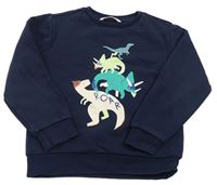 Tmavomodrá mikina s dinosaury zn. M&S