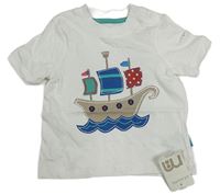 Bílé tričko s plachetnicí Mothercare