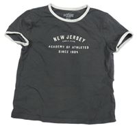 Tmavošedé crop tričko s nápisem zn. H&M
