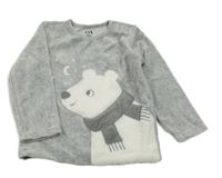 Šedá sametová mikina s medvídkem C&A