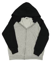 Šedo-černá propínací mikina s kapucí H&M