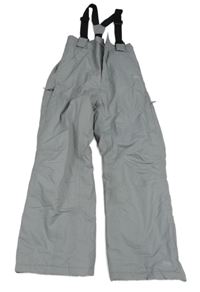 Šedé funkční šusťákové oteplovačky s odepínacími kšandami Trespass