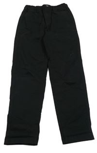 Černé plátěné kalhoty Uniglo