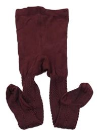 Vínové vzorované punčocháče H&M