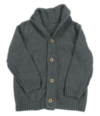 Šedý propínací svetr Tu