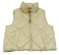 Vanilková zateplená šusťáková vesta Zara