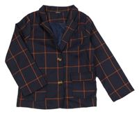 Tmavomodro-rezavé kostkované sako Shein