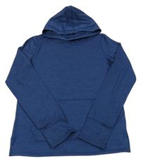 Tmavomodrá funkční sportovní mikina s kapucí Lands´End