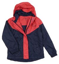 Tmavomodro-růžová funkční šusťáková zimní bunda s kapucí Crivit 