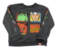 Tmavošedá mikina s hrdiny M&S