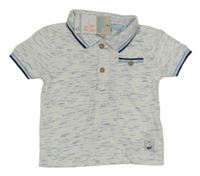 Nové - Modro-bílé melírované polo tričko Primark