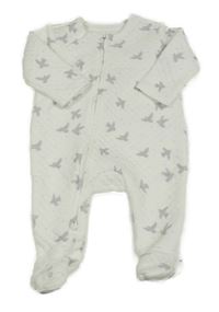 Bílý prošívaný overal s ptáčky George