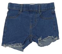 Modré teplákovo/riflové roztřepené kraťasy L&D