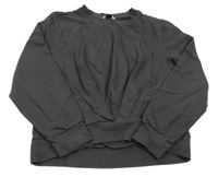 Tmavošedá oversize nařasená mikina 