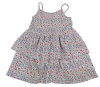 Bílé vrstvené květované šaty Primark