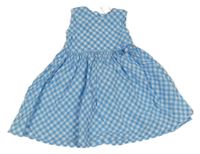 Modro-bílé kostkované plátěné šaty H&M