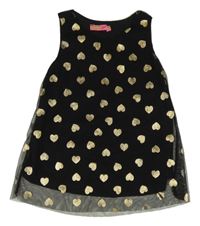 Černé síťované šaty se srdíčky Akku