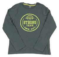 Šedé triko s nápisem Kiabi