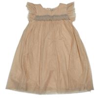 Broskvové tylové šaty s krajkou Next