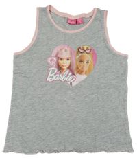 Šedo-růžový top s Barbie 