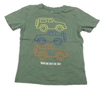Khaki tričko s auty Topolino 