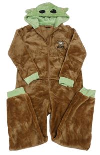 Kostým - Hnědo-zalená chlupatá kombinéza s kapucí - Star Wars Primark