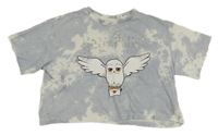 Světlemodré batikované crop tričko s Hedvikou H&M