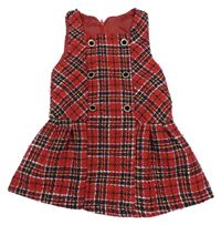 Červeno-černo-bílé kostkované šaty s knoflíky Matalan