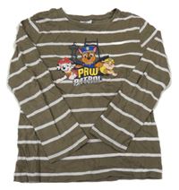 Olivovo-bílé pruhované triko s Paw Patrol Nickelodeon