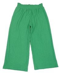 Zelené vzorované culottes kalhoty Tu