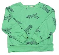 Zelená mikina s dinosaury zn. H&M