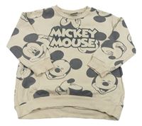Béžová dlouhá oversize mikina s Mickey George