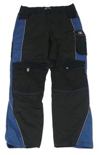 Černo-modré cargo pracovní kalhoty KING CRAFT