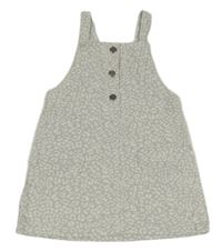 Šedo-bílé vzorované manšestrové šaty Matalan