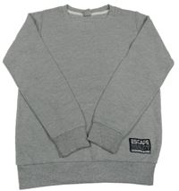 Šedá melírovaná žebrovaná mikina s nášivkou Y.F.K.