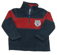 Černošedo-červená fleecová mikina s nášivkou C&A