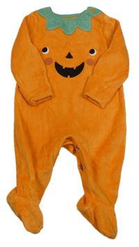 Oranžovo-zelený sametový overal - dýně Tu