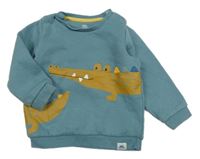 Modrošedá teplá mikina s krokodýlkem F&F