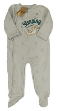 Nové - světlešedá tepláková teplá kombinéza s králíčkem - Hádej, jak moc tě mám rád! Tu